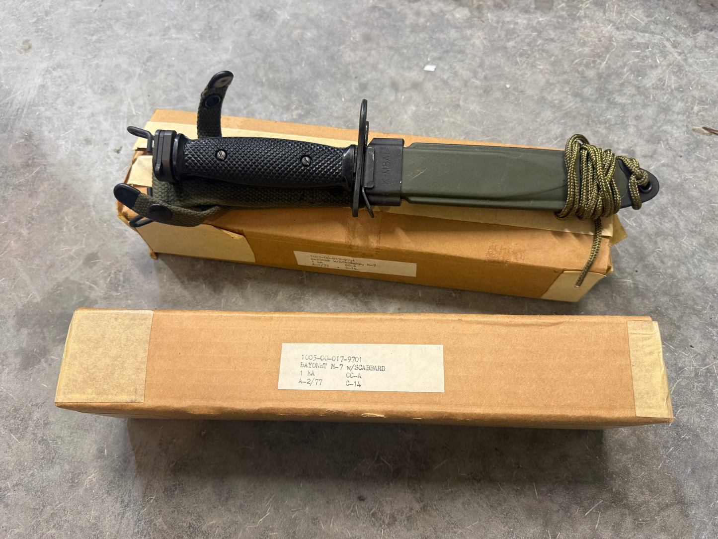USGI M7 Bayonet "BOC" NOS New In Wrap
